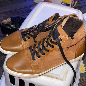 Kenneth Cole Brown suede leathr shoes fence around size 11